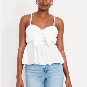 Old Navy White Camisole with Bow Detail